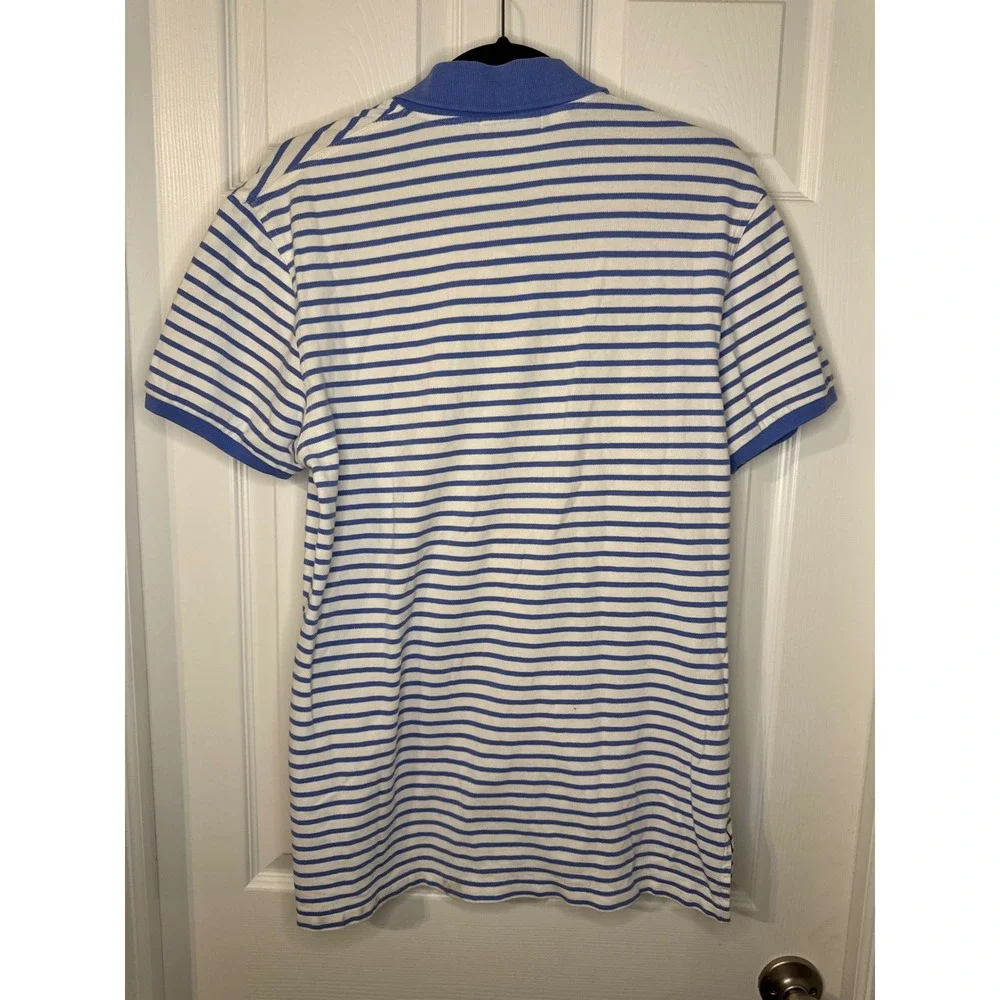Southern Tide Mens Skipjack Polo Shirt Small Blue White Striped Short Sleeve S